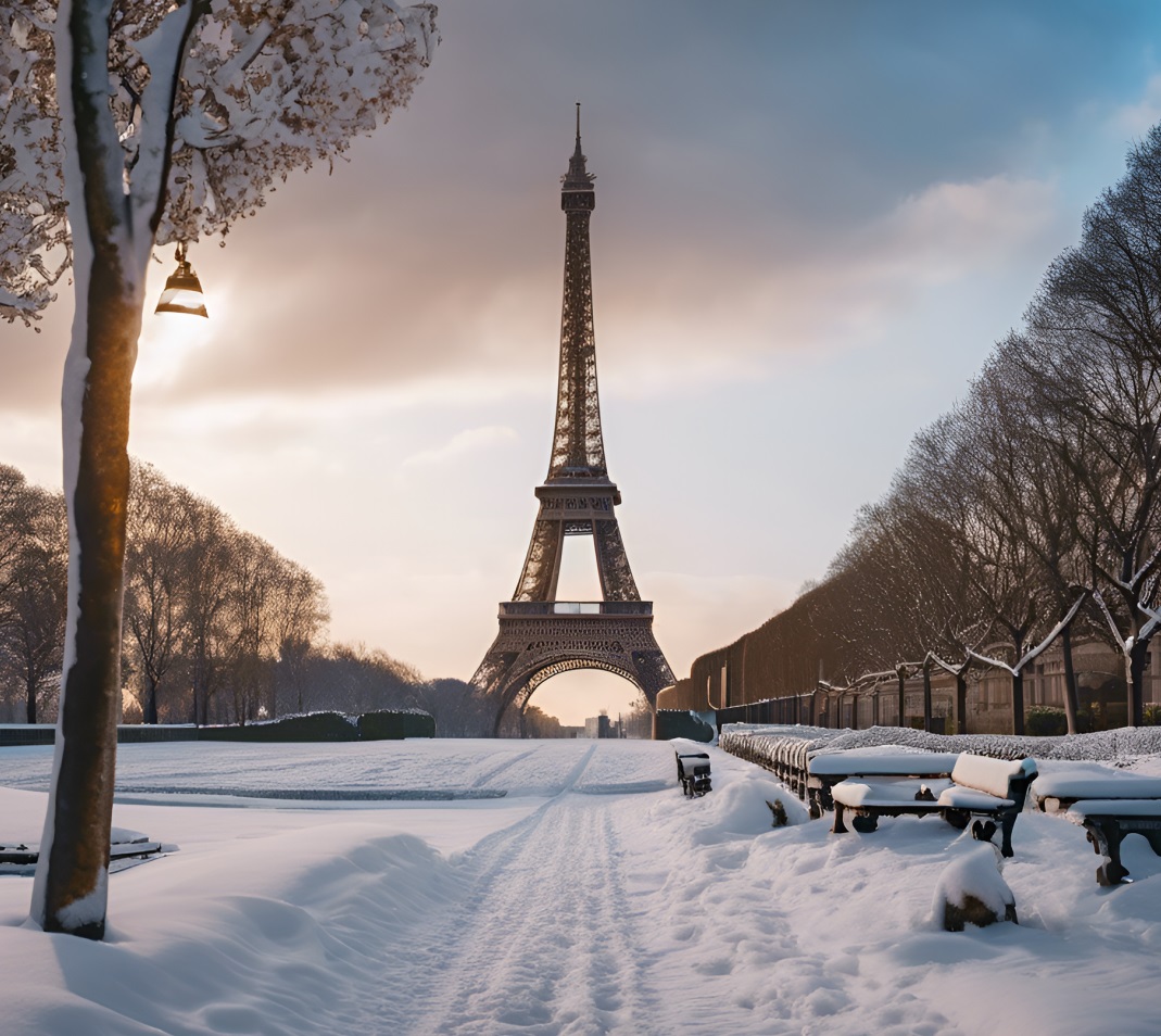 Paris sous la neige et le froid
